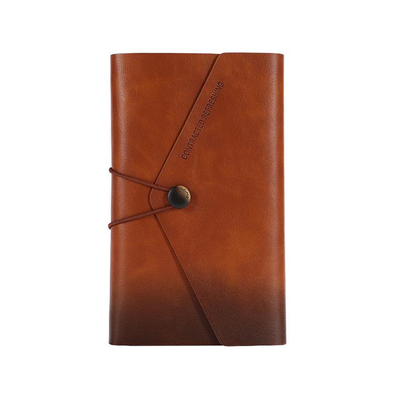 Nostalgic A6 Loose-Leaf Notebook with Retro Binding & Strap - Small A7 6-Hole Creative Pocket Journal with Logo