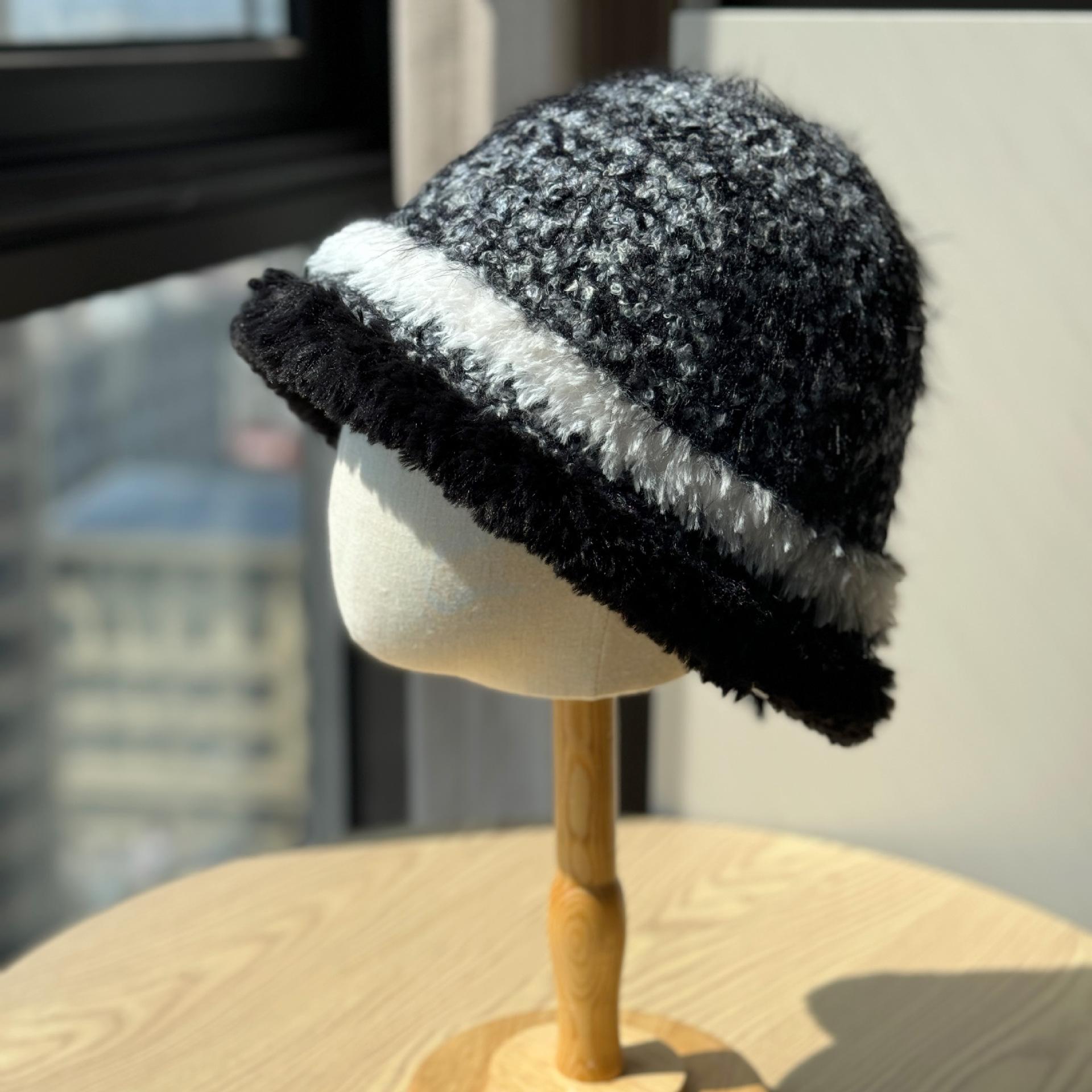 

Новая плюшевая шляпа-рыбачка для женщин на осень и зиму, теплая и приятная для лица, маленькая вязаная шапка, повседневная и универсальная, защита от холода, шляпа-ведро one size