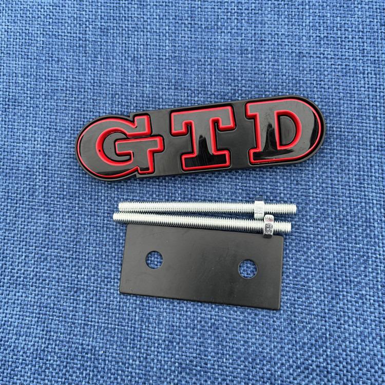 Volkswagen GTD Metal Grille Badge for Golf 7, Lingdu, Polo, Rline 6, Rear & Side Car Emblem.