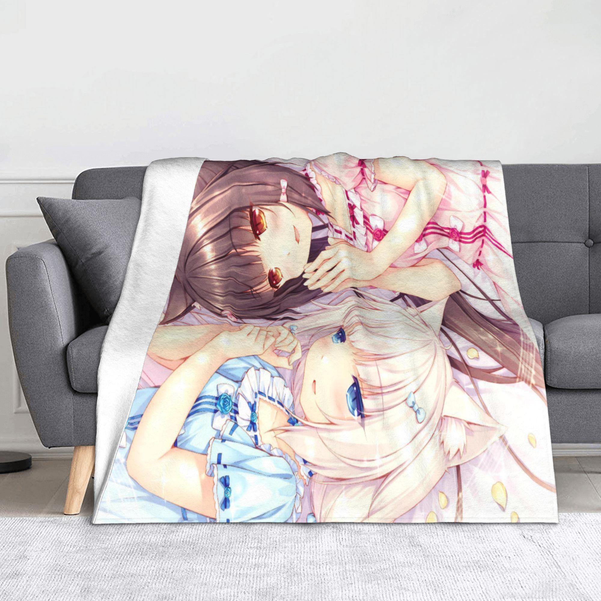 

Nekopara Cartoon Games Blankets Fleece Throw Blanket Airplane Travel Portable UltraSoft Warm Bedsprea 100x125cm (40x50inch)