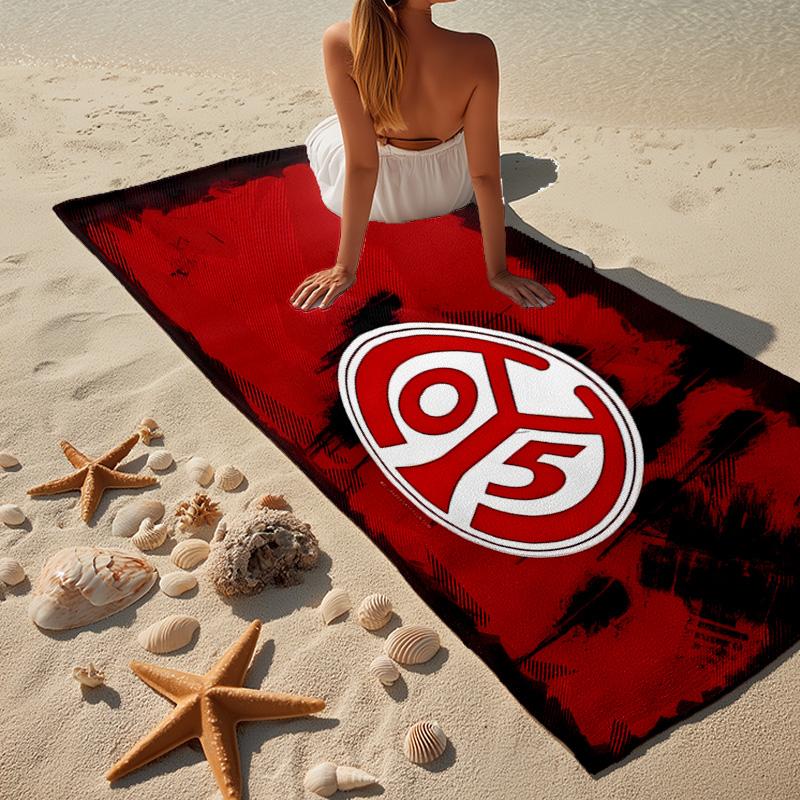 1 Stück Mainz Fußballwappen Strandtuch - Weiche, Saugfähige Mikrofaser, Leicht, Ideal für den Strand, Partys, Reisen, Camping Fanartikel