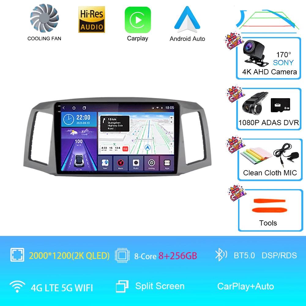 Car Radio Android 14 Carplay Auto for Jeep Grand Cherokee 2004 2005 2006 2007 Multimedia Player No 2din 2 Din GPS Navigation 4G
