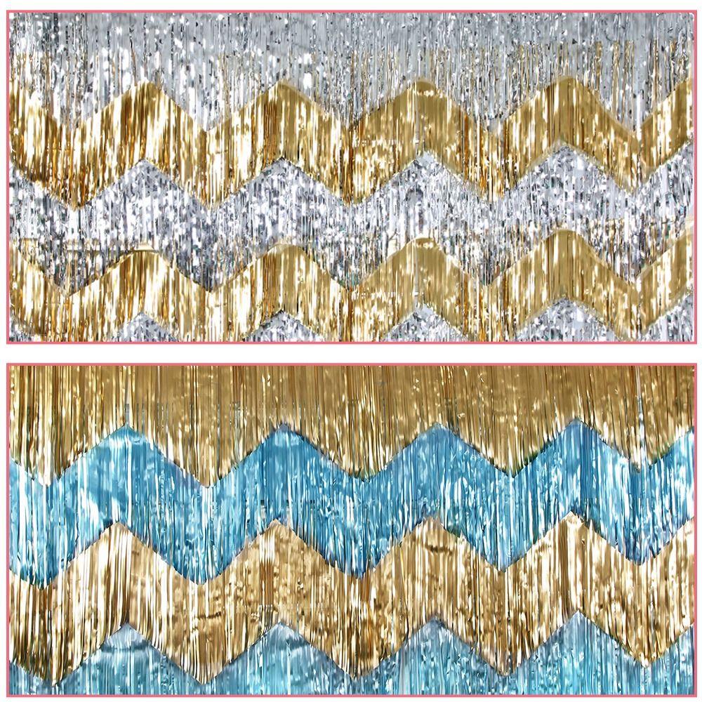 6.56ft Length Metallic Fringe Garland Tinsel Streamers Banner  Stage Party Decoration