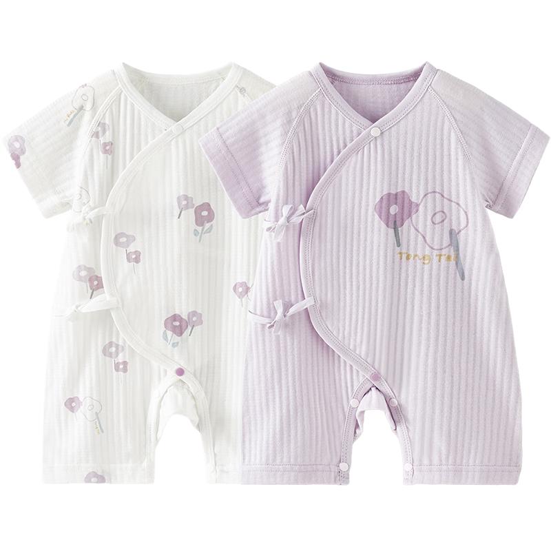 TONGTAI Baby Short Sleeve Cotton Romper