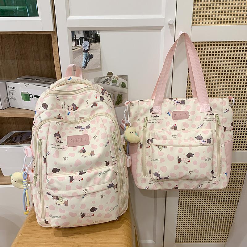 Schoolbag 2025 Schoolbag Female Korean Edition Junior Girl High School High School Large Capacity Mori Cute Printed Backpack