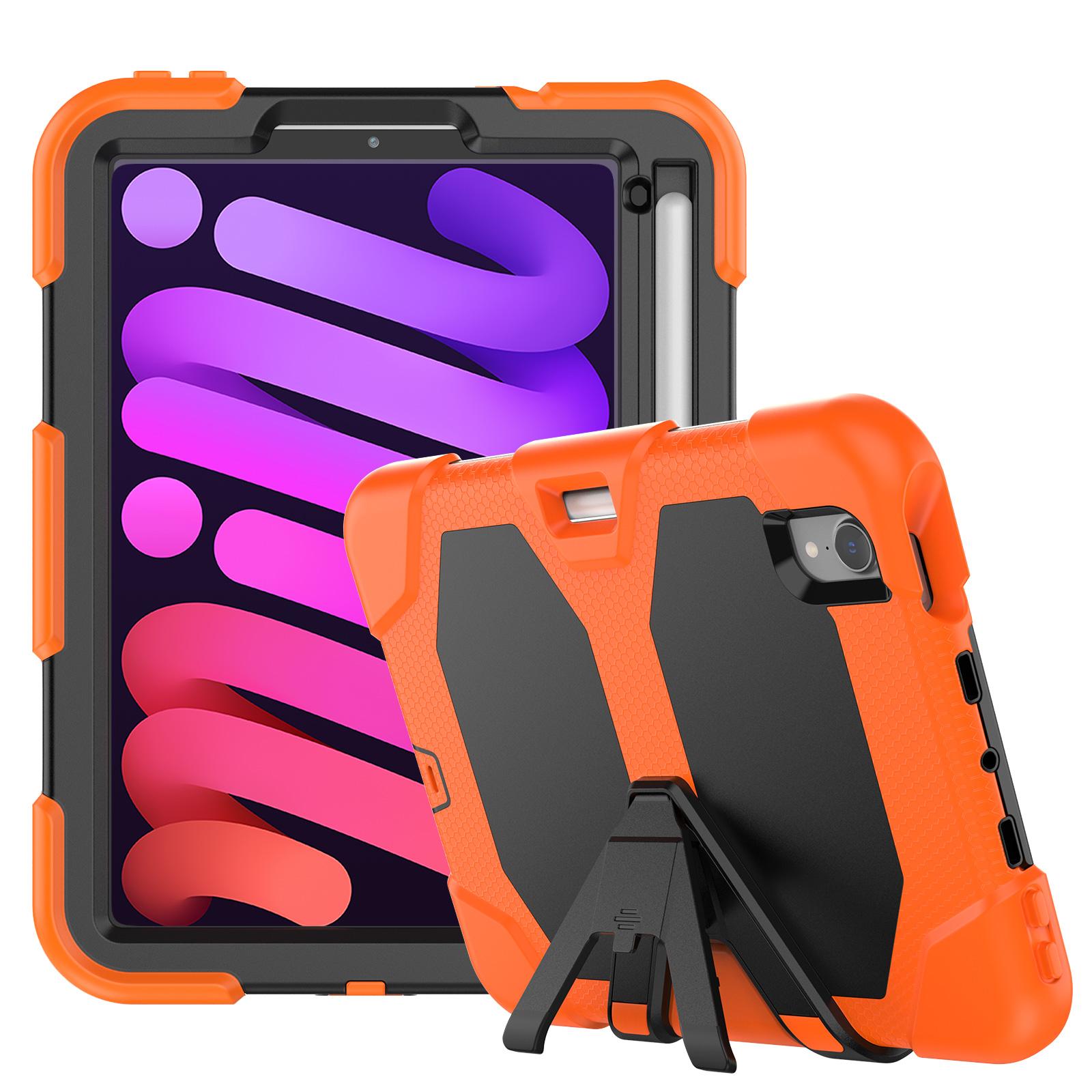 

Stand Case With Screen Protector For iPad Mini 7 (A17 Pro) 2024 Mini 6 2021 A2993 A2995 A2996 A2567 A2568 A2569 3-Layers Cover Mini A17 Pro 2024 оранжевый