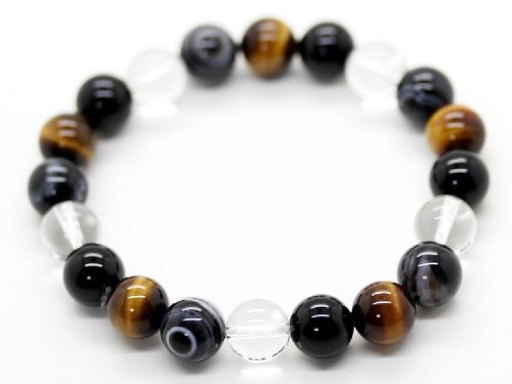 

Sekiki Tiger Eye Crystal Onyx 10mm Prayer Beads AAAA Rank Natural Stone Bracelet A power stone that brings you luck with money and work! [b149]