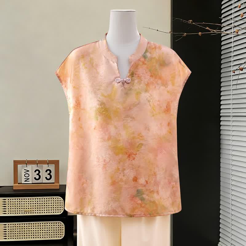 Datang Furen Chinese Style Half-Sleeve T-Shirt for Middle-Aged Women 2XL