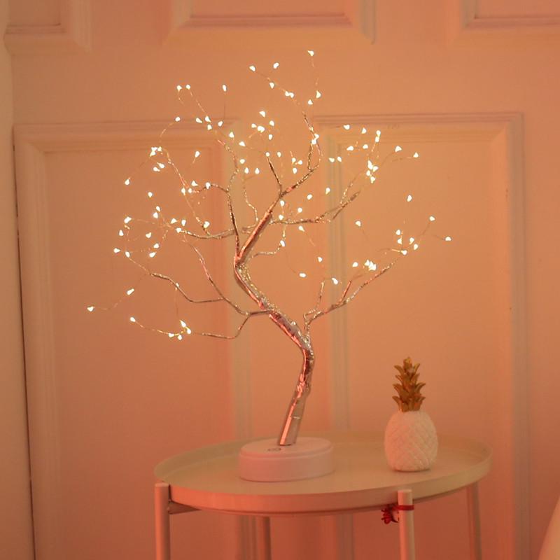 Creative LED Christmas Star & Pearl Tree Lights - Decorative Night Gift
