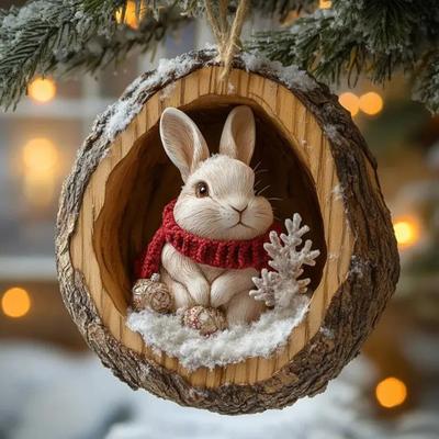 Animaux de la Forêt Ornements Gland Décorations d'Arbre de Noël 2026 Acrylique Créature des Bois Ornements Suspendus pour Décoration Intérieure Cadeaux Rustiques