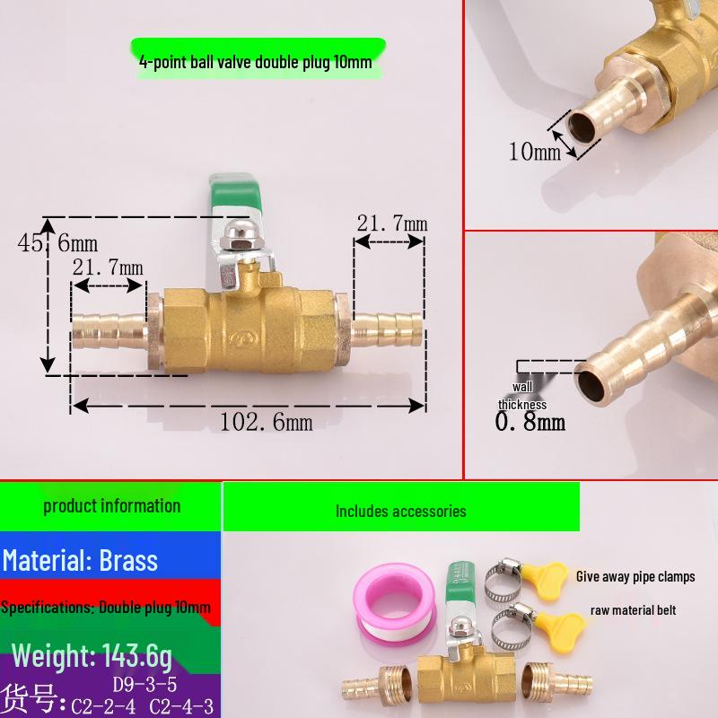 Brass Pagoda Water Pipe Ball Valve (6-19mm) with Hose Switch