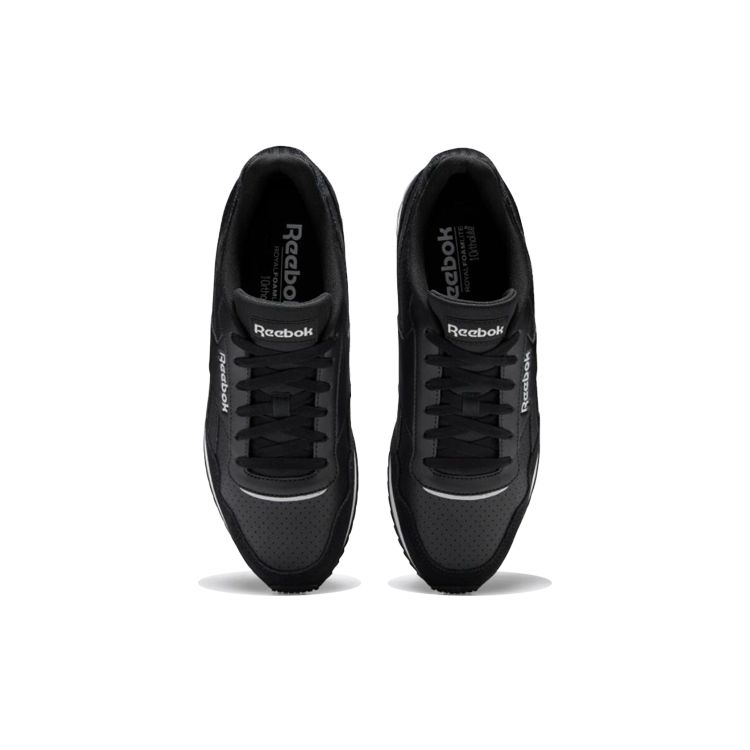 Reebok Royal Glide Ripple Clip PU Shock-Absorbing Low-Top Sports Casual Shoes, Unisex Black EF7712