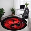 1pc Yin Yang Dragons Office Round Area Rug, Under Office Chairs Bedroom Living Room Home Decor, Room Deco, Available In Various Sizes