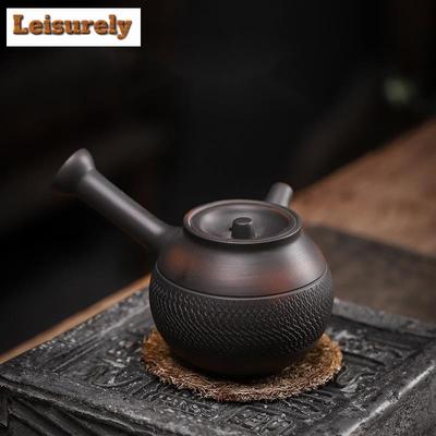 175ml Qingxi Mor Kil Demir Gövde El Yapımı Zıplayan Bıçak Yan Saplı Çaydanlık Çay Demleme Kettle Çay Takımı Koleksiyonu