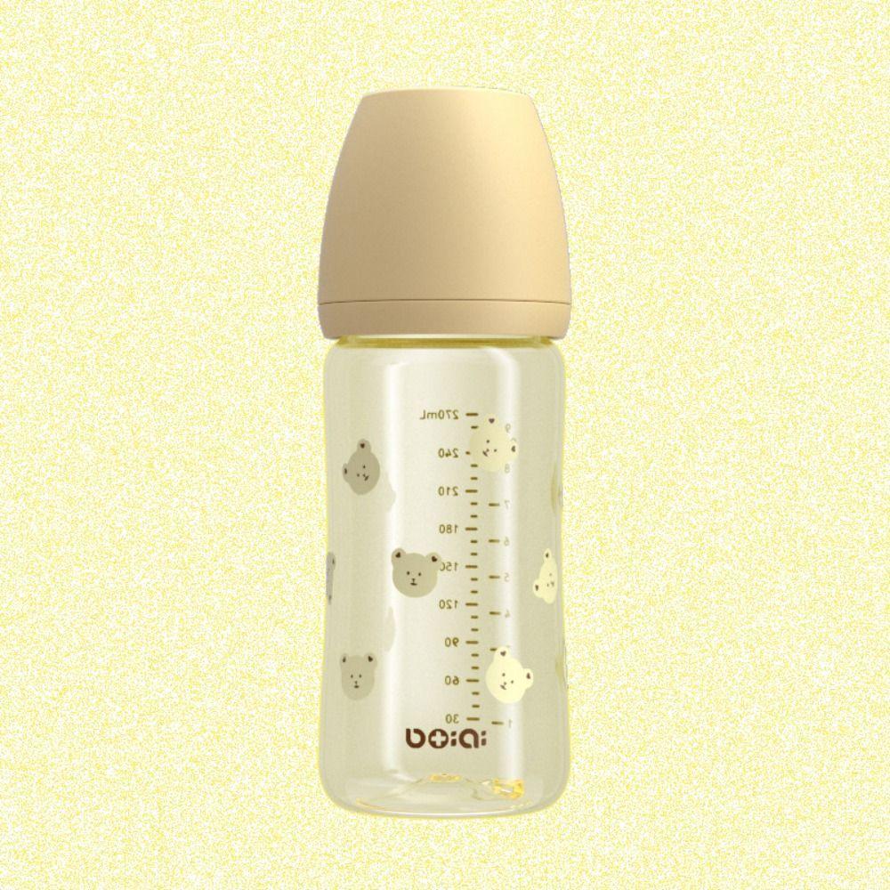 Food Grade Baby Milk Bottle PP Baby Bottle With Handle 270ml Baby Bottle  Feeding Supplies
