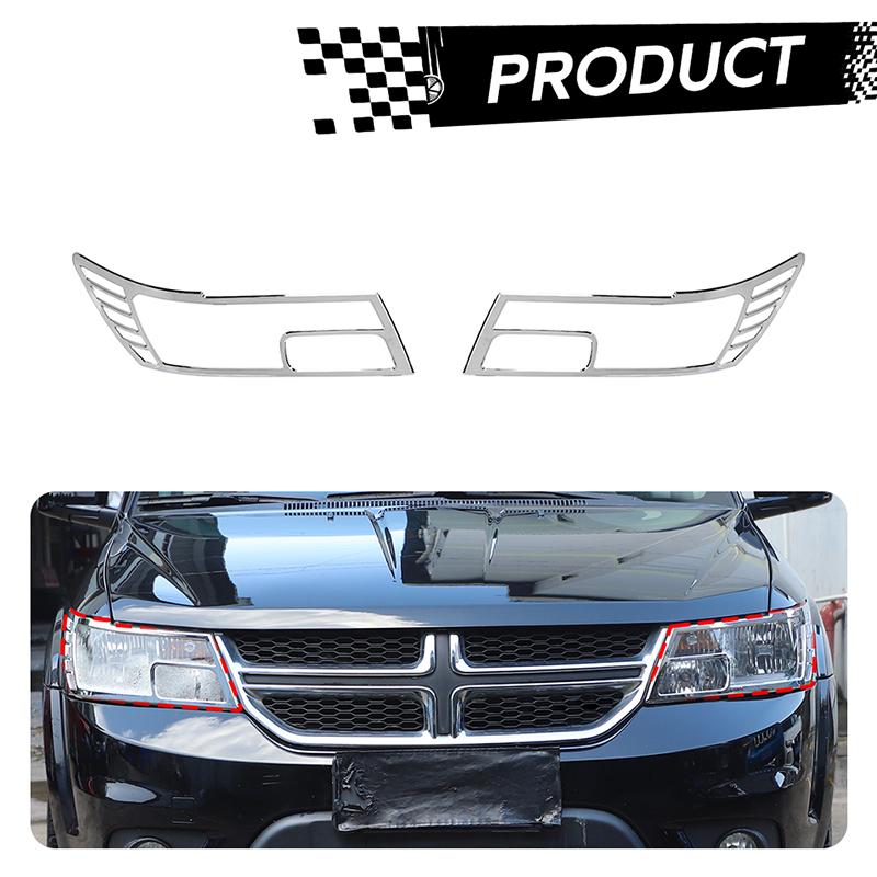 Car Front Headlight Covers  ABS Lamp Decoration For Dodge Journey 2011-2020 Exterior Accessoriess 