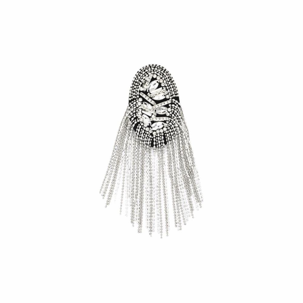 Vintage Shoulder Epaulettes Handmade Rhinestone Epaulet Fashion Tassel Shoulder Board Gifts