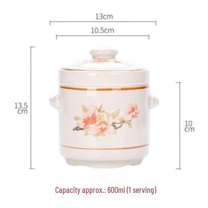 Zhaoran Ceramic Double Lid Stew Pot