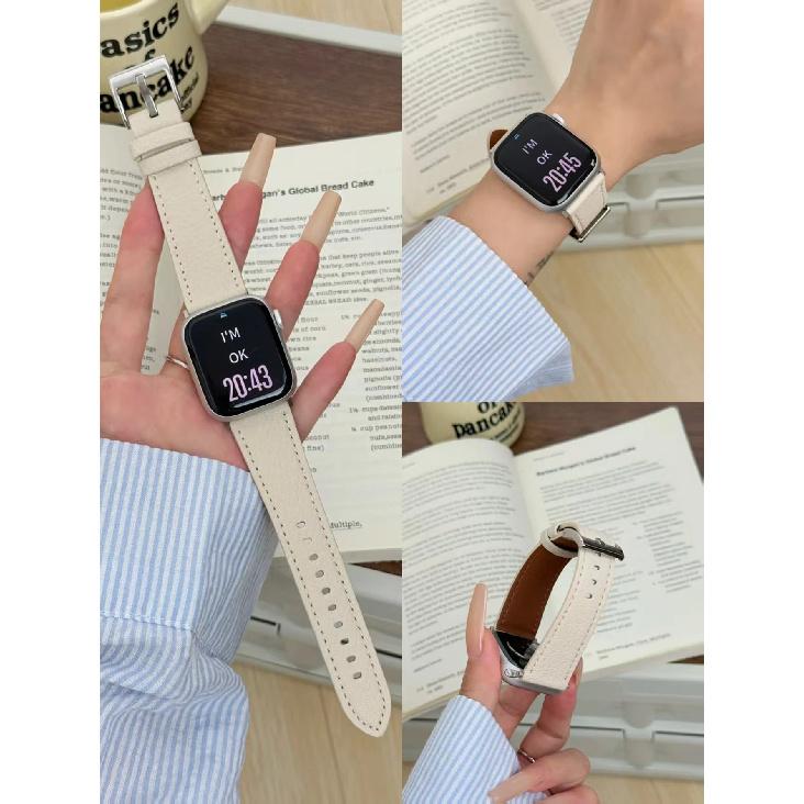 High Quality Leather Loop For Apple Watch Band Women 11/10/9/8/7/6/5/4/3/2/1 SE 38mm 40mm 41mm 42mm 44mm 45mm 46mm 49mm Strap