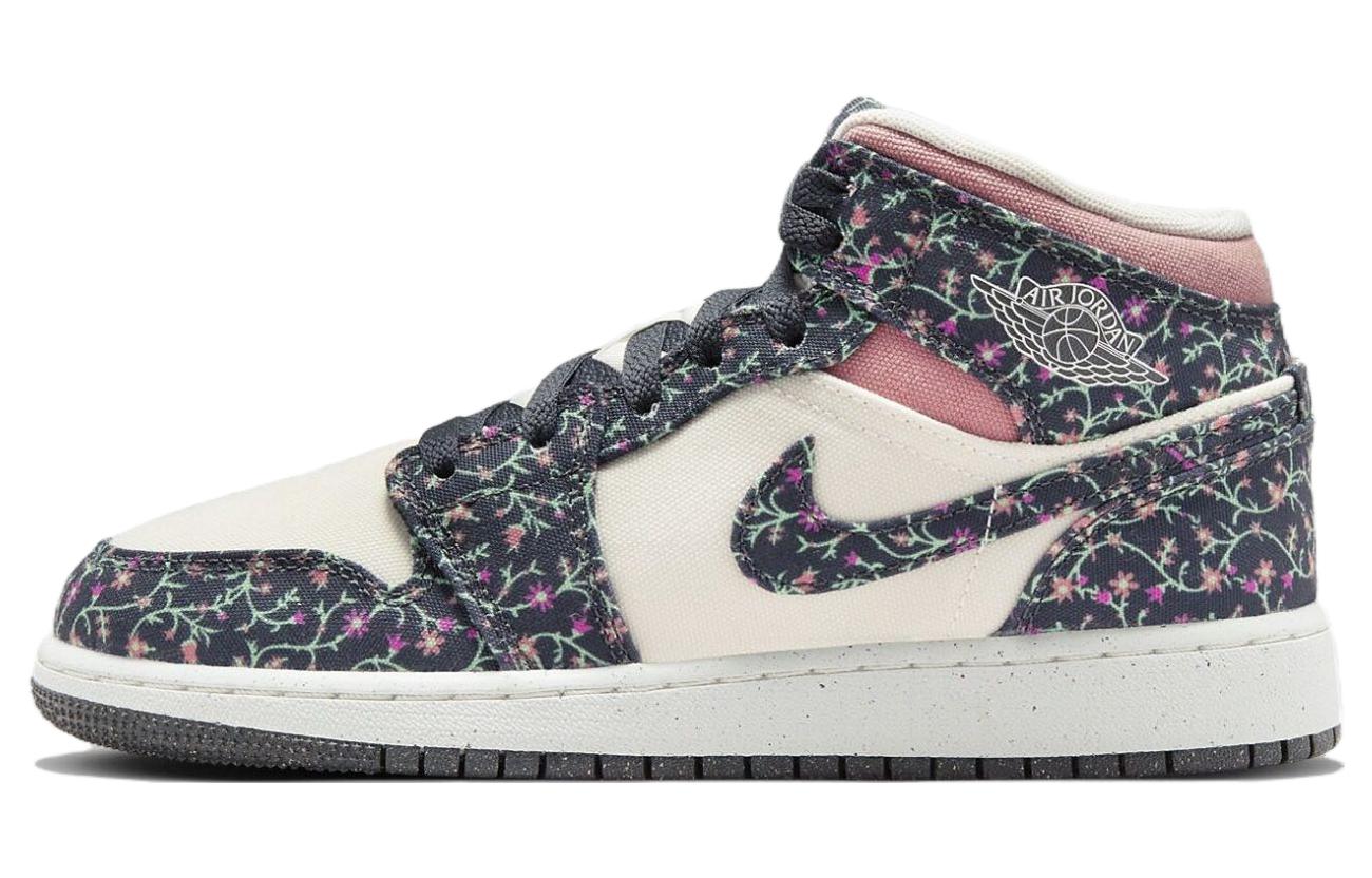 Jordan 1 Mid SE Floral GS FJ3451-001 37.5