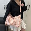 Ladies' shoulder bag,  corduroy hand-held large-capacity handbag, suitable for commuting, attending classes and traveling