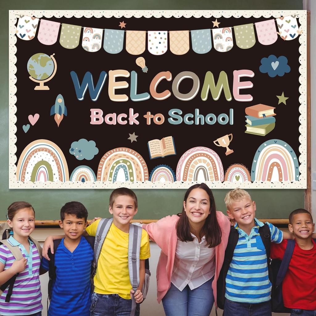 Welcome Bulletin Board Decorations Back to School Boho Classroom Decoration Boho Rainbow Welcome Back Bulletin Board Set Cutouts for School Office