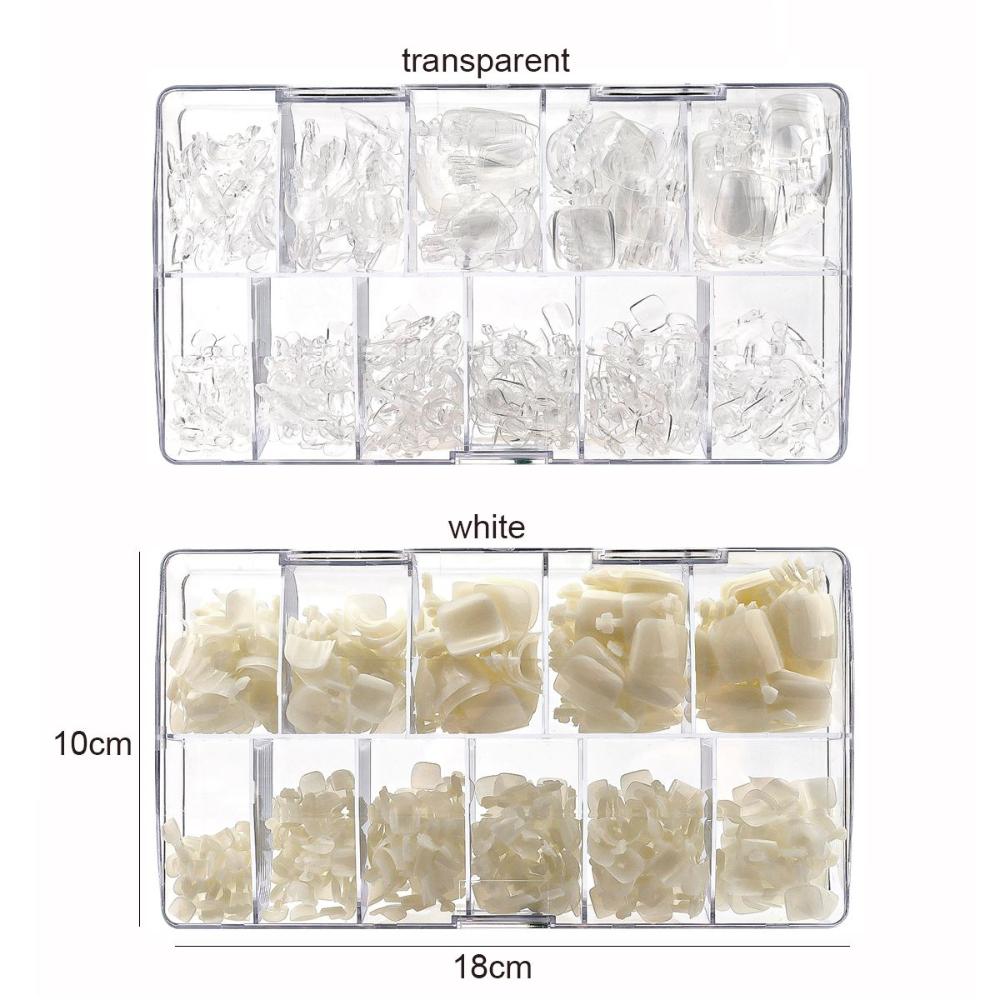 550Pcs/box Acrylic French Nail Art Decor Fake Artificial Foot Tips Toe Nails Tips False Toe Nails