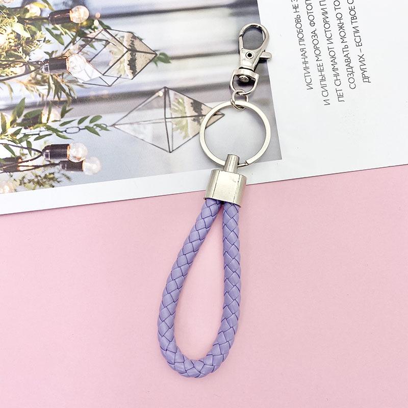 Braided Leather Car Keychain - Unisex Waist-Hanging Bag Charm Keyring
