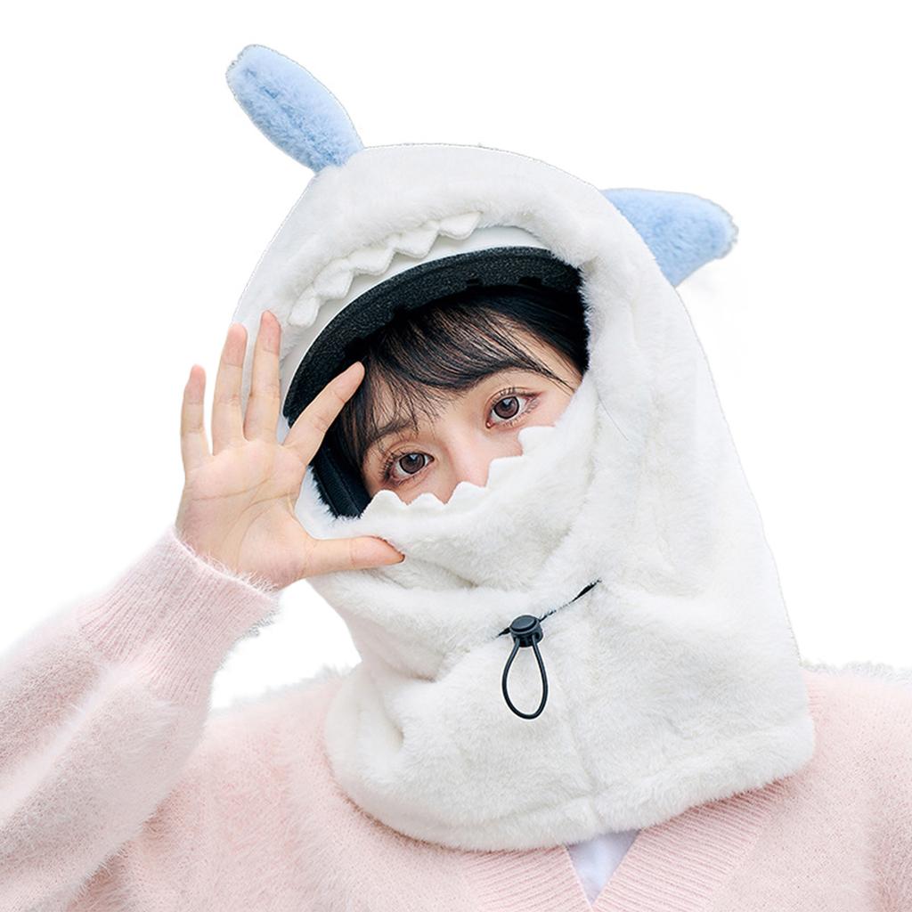 Winter Warm Shark Hooded Ski Mask Helmet Cover for Face and Neck Protections Cold Weather Windproof Headcover Hat