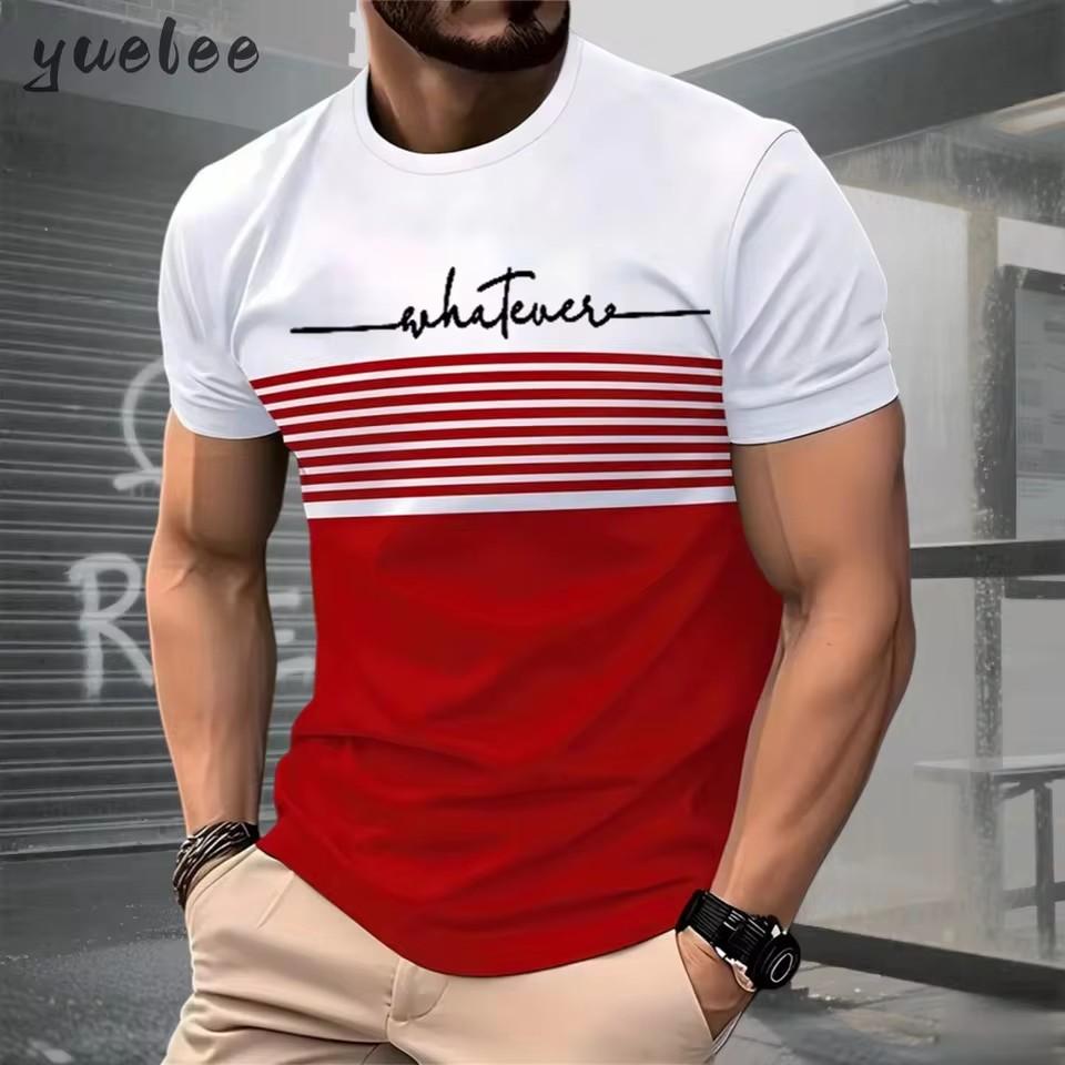

Men s T-Shirt Summer Fashion Short Sleeve Top Striped Printed Style Asian Size Men s Clothing T-Shirt Simple Men s Clothing XS