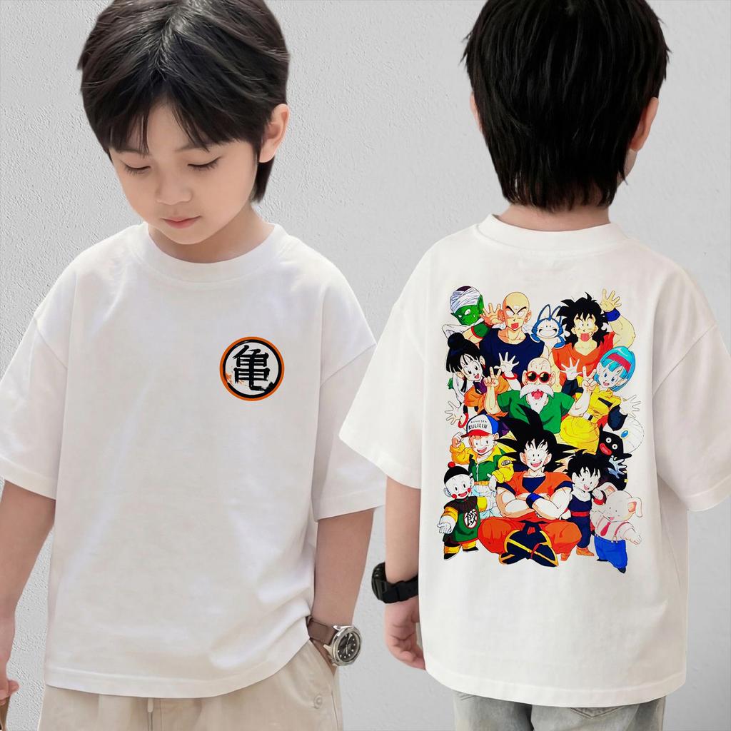 Anime Dragon Ball Cosplay TShirt Cotton Short Sleeve Tops Casual Loose Retro TShirt Men Women Kids Family Matching Outfits