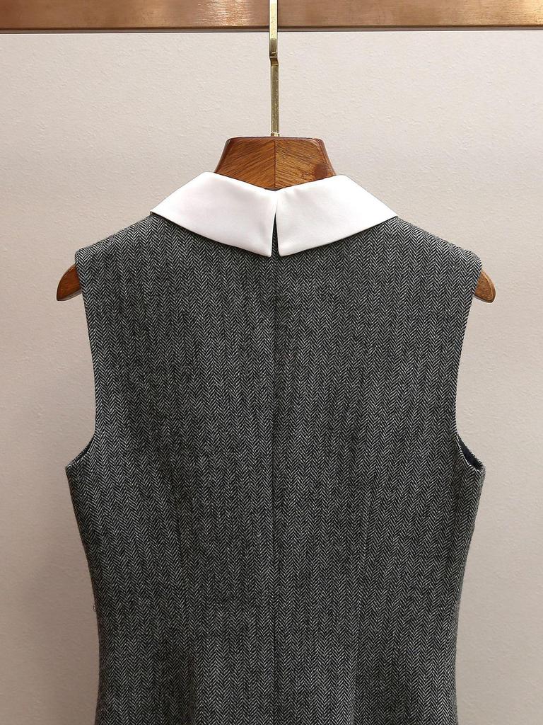 SP Family Grey Lace Bow Ruffle Vest Dress - New Spring Arrival