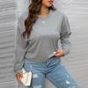 Plus size women's casual minimalist T-shirt, spring/summer sneaky backless design top