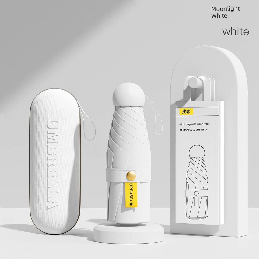 Capsule Sun Umbrella Sun Protection UV Protection Sun Protection Umbrella Dual-Use Mini Six Foldable Ultra Light and Compact Portable M
