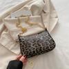 2025 winter new niche crescent bag foreign style fashion simple leopard print single shoulder underarm handbag