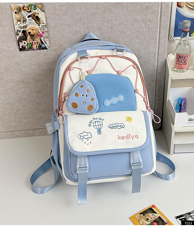 College Junior High School Students' Cute Ins Schoolbag Light Backpack Large Capacity Japanese Fresh Girl Backpack