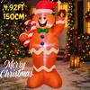 4.92FT Christmas Inflatable Toys With LED Lit Xmas Gingerbread Man Festive Gift Supplies Home Ornament Christmas Yard Decoration