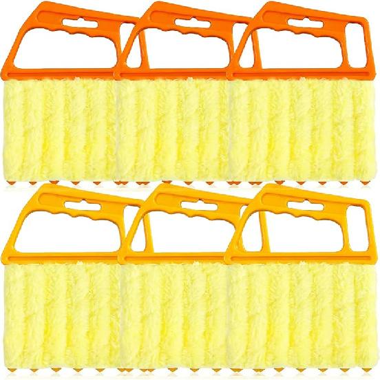 AOCEAN 4 Pcs Blind Cleaner Duster Tool 7-Finger Dusting Cleaner Tool For Window & Air Conditioner Handheld Mini Duster Brush For Wood Blinds Dust