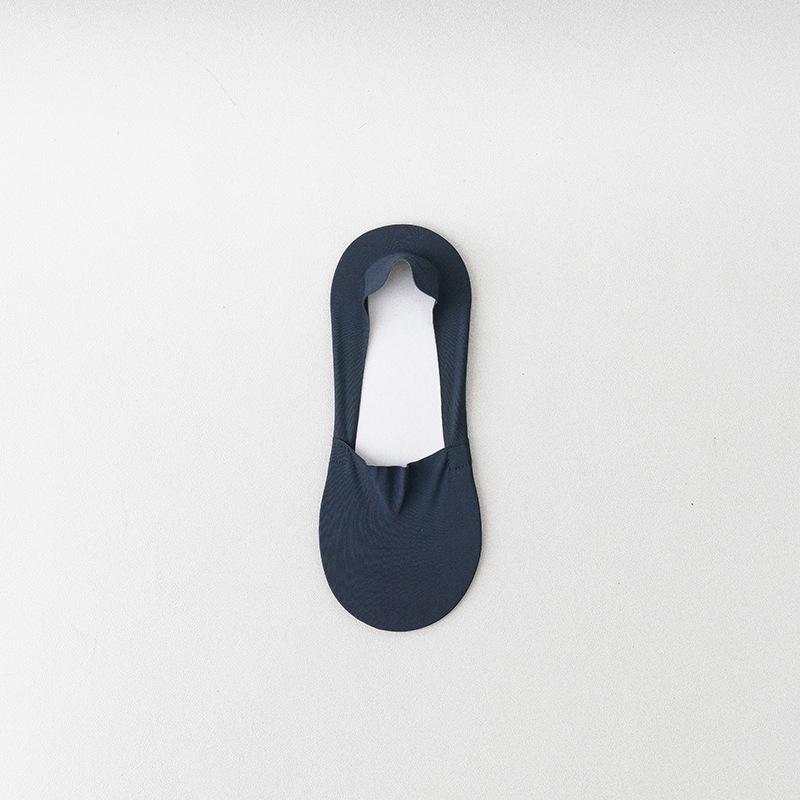 

Летние невидимые носки-лодочки из ледяного шелка, тонкие нескользящие носки-невидимки для мужчин one size синий