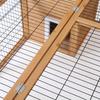 Kaninchenstall Außen, Meerschweinchenhaus, Hasenlaufstall mit zu öffnender Oberseite für 1–2 Kaninchen, 123 x 120 x 52 cm, Gelb