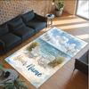 Mermaid Theme Crystal Velvet Floor Rug Personalized Custom Name Text Warm Carpet Home Decoration