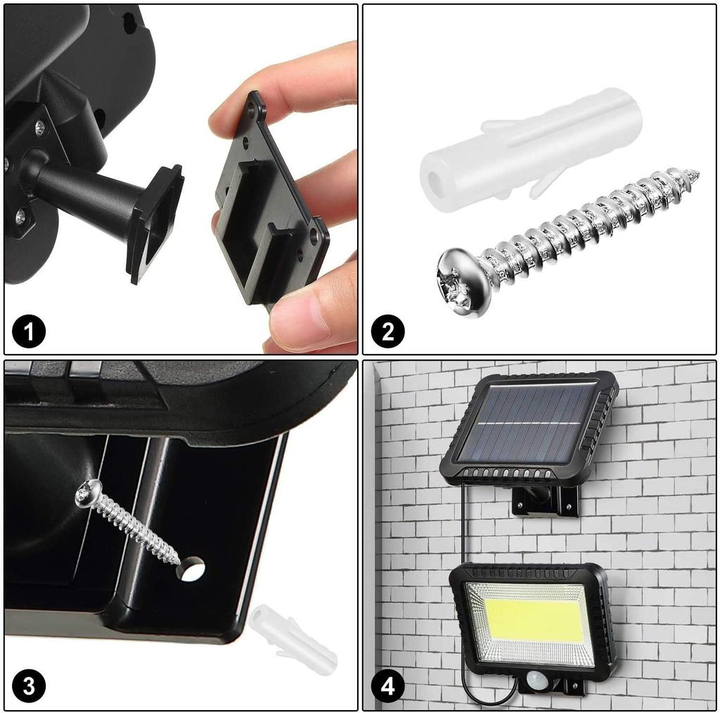 2/1 Pack of 100COB Waterproof IP65 Super Bright Solar Motion Sensor Wall Lamp Garden Outdoor High Brightness Lamp Garage Lamp