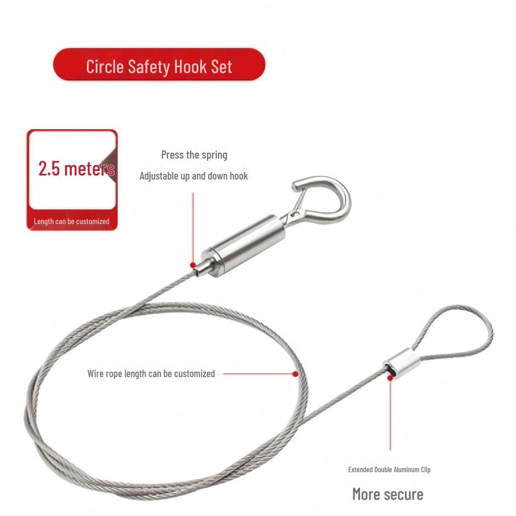 Adjustable Steel Wire Rope with Hook for Sound Insulation Panels and Ceiling Chandeliers