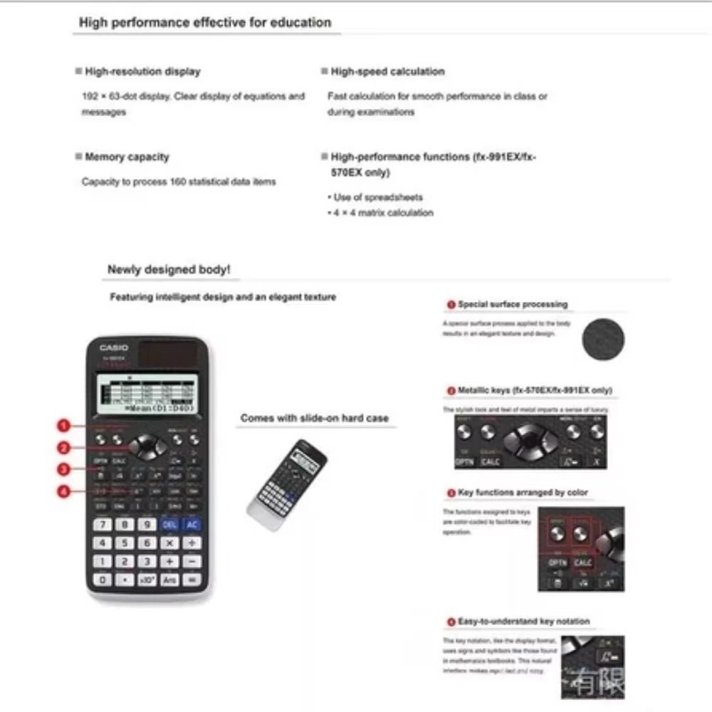 Battery Power Scientific Calculator 552 Functions Advanced Features FX-991EX Calculator Multifunctional Pink/blue/black
