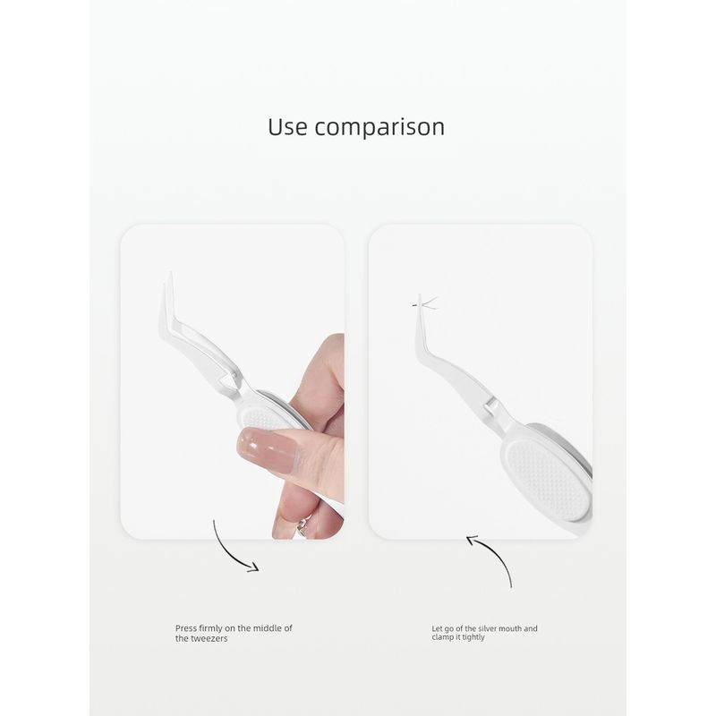 No-Need-To-Pinch Reverse Curved False Eyelash Tweezers for Effortless Hair Removal, Specialized for Beauty Salons, with Tight Grip