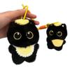 Kawaii Black Kitten Squeaky Plush Keychains Cute Cat Bag Pendant Backpack Ornament Cartoon Stuffed Animal Decoration Gifts