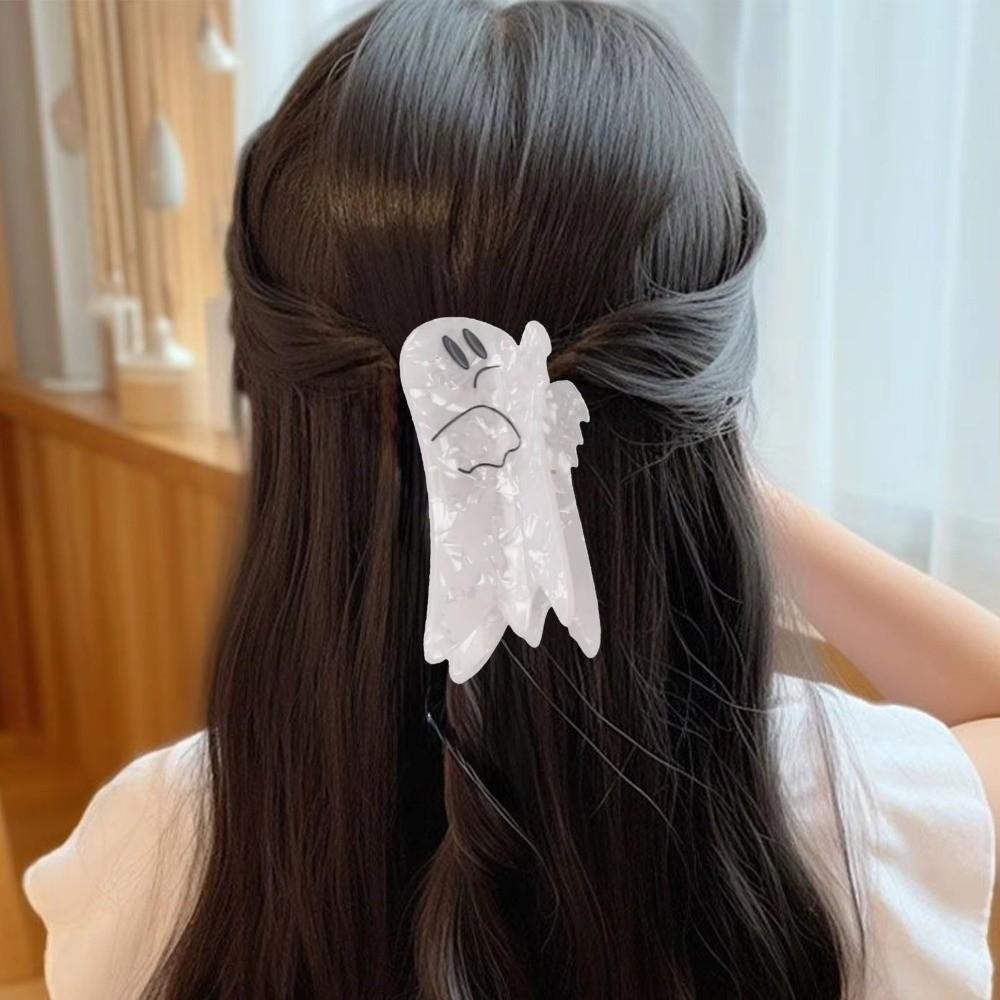 Funny Halloween Shark Clip Ghost Acetic Acid Hair Claw Personalized Pumpkin Shark Clip Cosplay