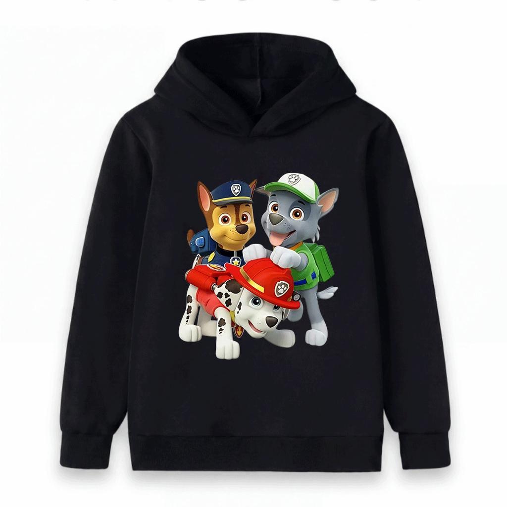 Kids Boys Girls Cartoon Dog Printed Hoodies Casual Long Sleeve Pullover Sweatshirt For Children Cute Comfortable Tops For Daily Wear
