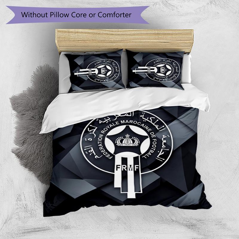 Set Biancheria da Letto Stampata Calcio Marocco 3 Pezzi Set Copriletto Accogliente Traspirante come Regalo per Inaugurazione Casa Vacanze