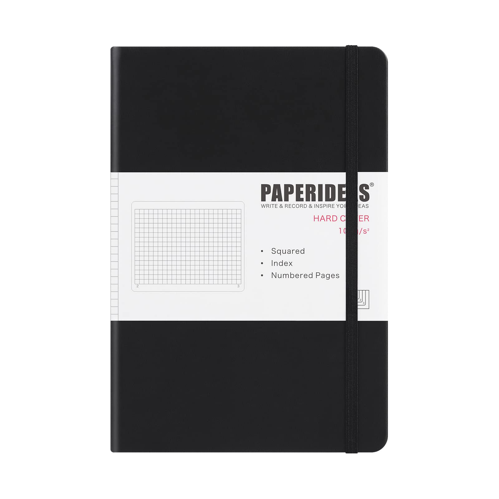 

PAPERIDEAS A5 Hardcover Notebook, (Grid, Black) чёрный